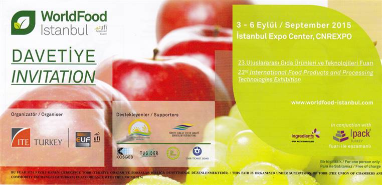 23. Uluslararası Gıda Ürünleri Fuarı daveti