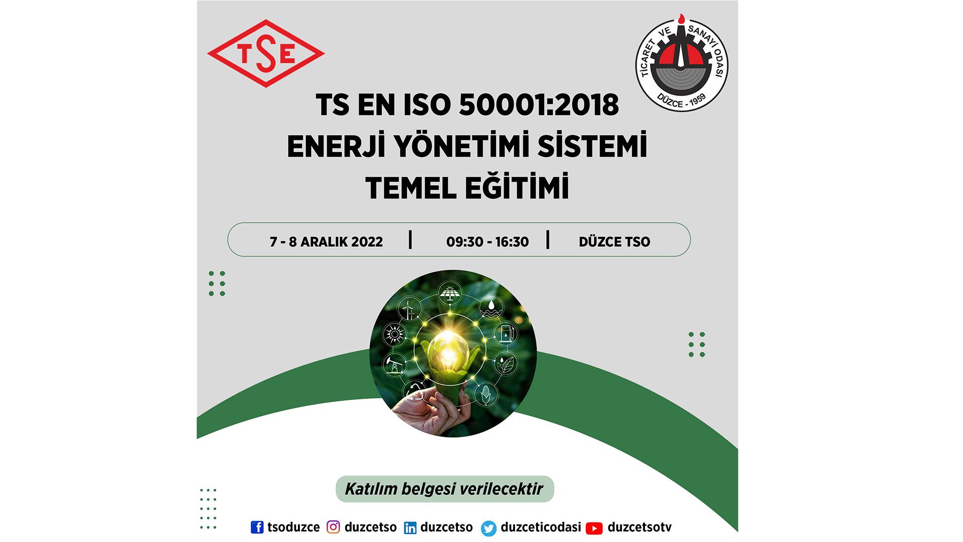 TS EN ISO 50001:2018 Enerji Yönetimi Sistemi Temel Eğitimi 